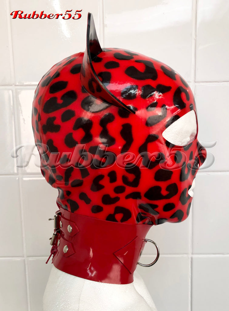 Leopard Hood with Slave Collar – Rubber55